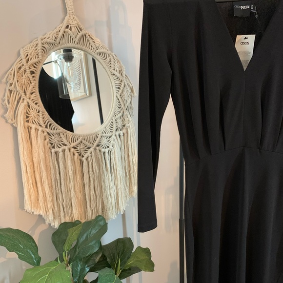 asos petite midi black dress, size 0 - Picture 7 of 8